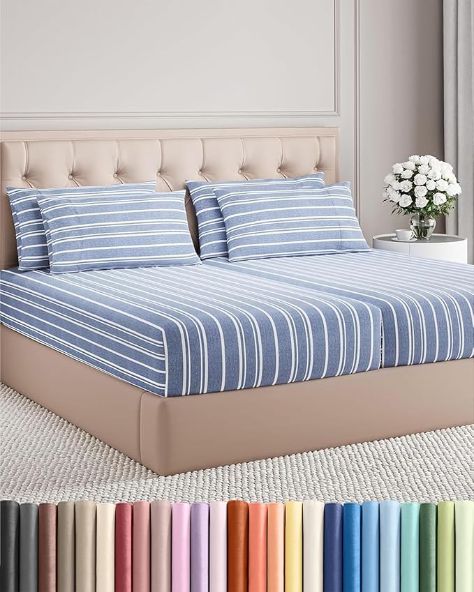 Cooling Bed Sheet Set - Split King - 16 in Deep Pocket - 7 Piece