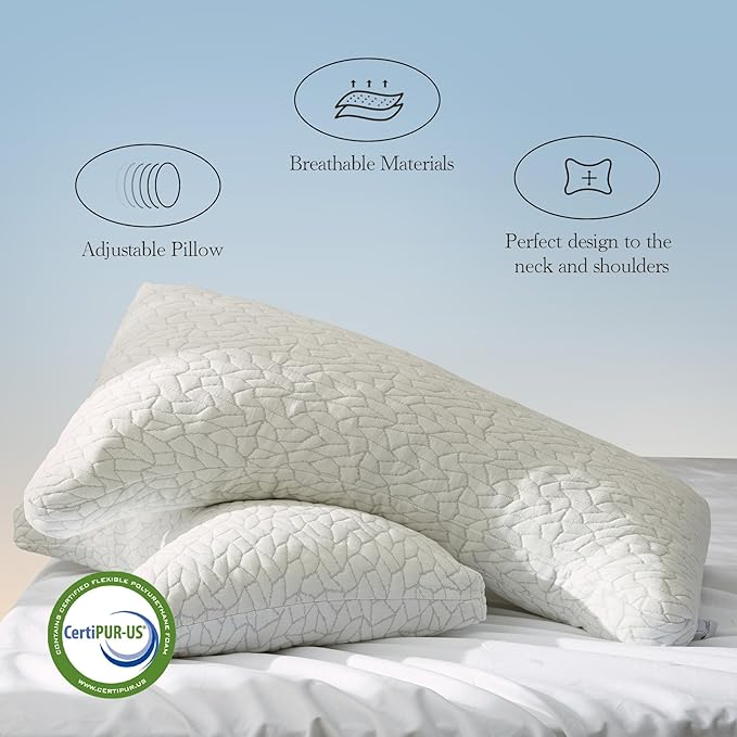 Memory Foam Bed Pillow - King - 18 x 34 in