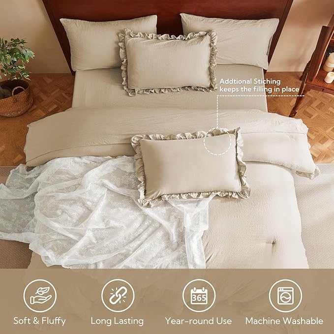 Linen Comforter Set - King - 7 Piece
