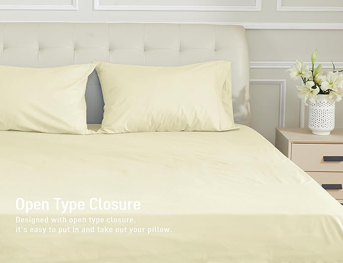 100% Cotton Pillowcase Set - King - 20 x 40 in - 2 Piece