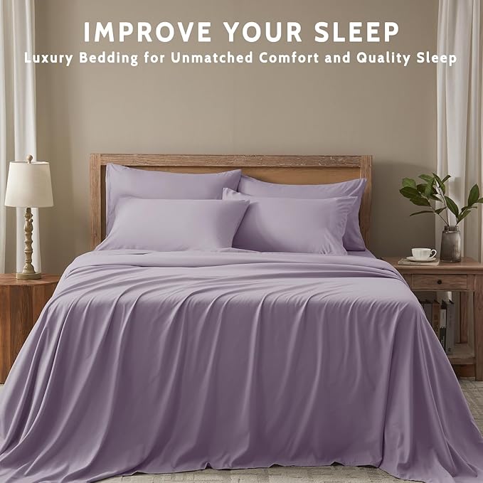 Cooling Bed Sheet Set - Queen - 16 in Deep Pocket - 6 Piece