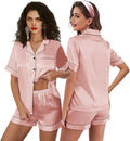 Satin Shorts Pajama Set - 3 Piece