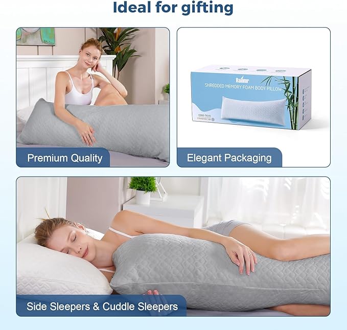 Memory Foam Cooling Body Pillow - Full - 20 x 54 in