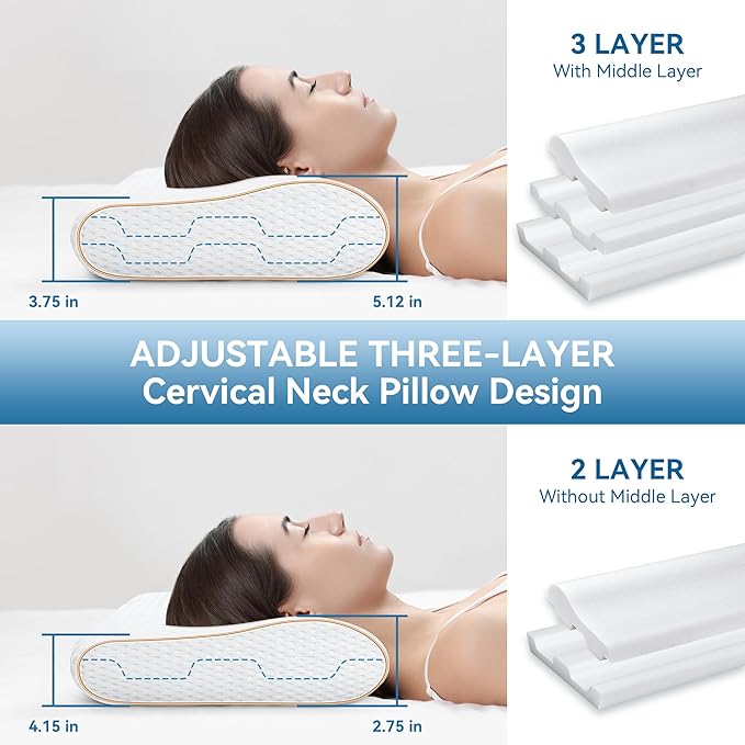 Memory Foam Cooling Bed Pillow - Queen