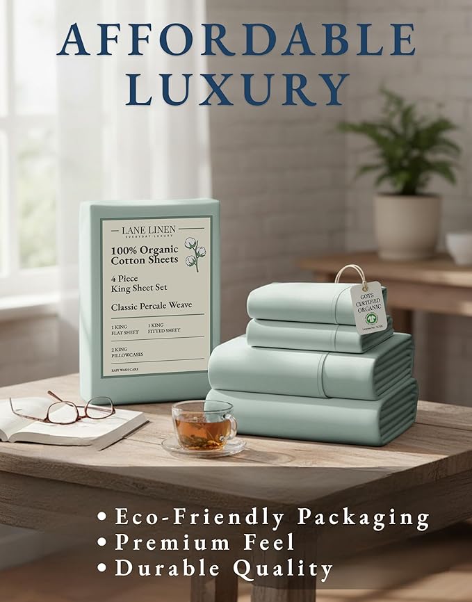 Linen Bed Sheet Set - King - 15 in Deep Pocket - 4 Piece