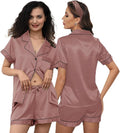 Satin Shorts Pajama Set - 3 Piece
