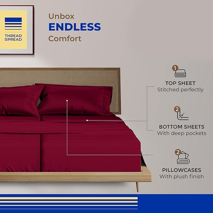 Cooling Bed Sheet Set - Split King - 16 in Deep Pocket - 5 Piece