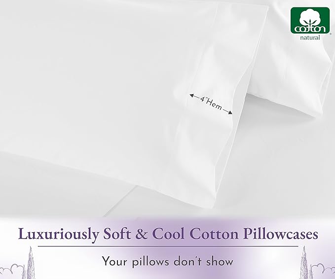 100% Cotton Pillowcase Set - Queen - 2 Piece
