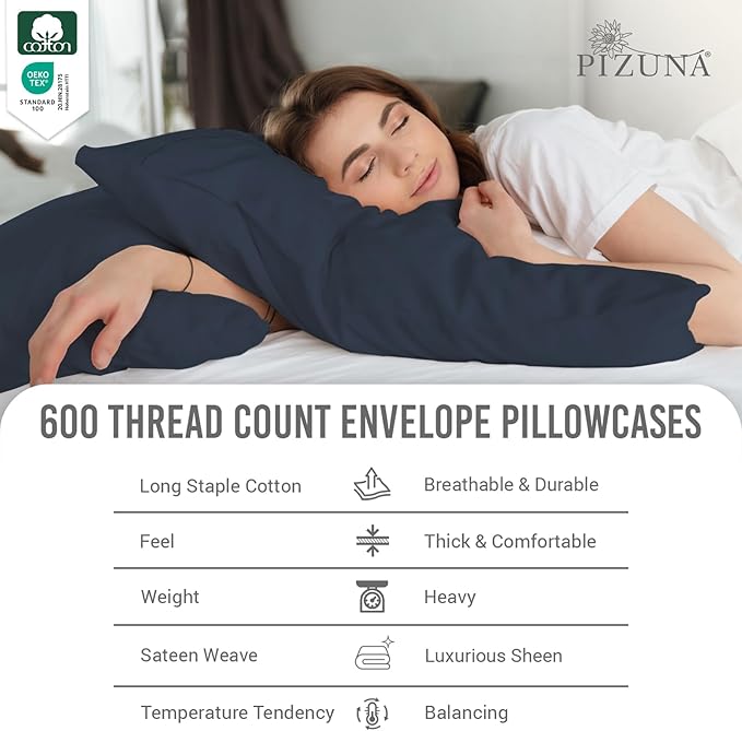 100% Cotton Pillowcase Set - King - 2 Piece