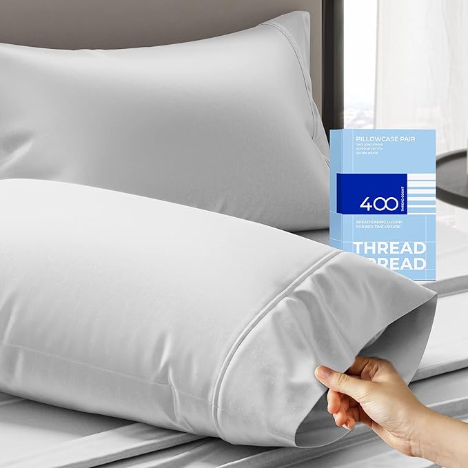 100% Cotton Cooling Pillowcase Set - Queen - 2 Piece