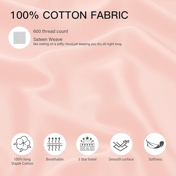 100% Cotton Pillowcase Set - Standard - 20 x 26 in - 2 Piece