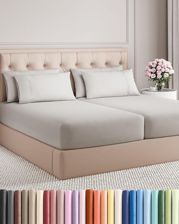 Cooling Bed Sheet Set - Split King - 16 in Deep Pocket - 7 Piece