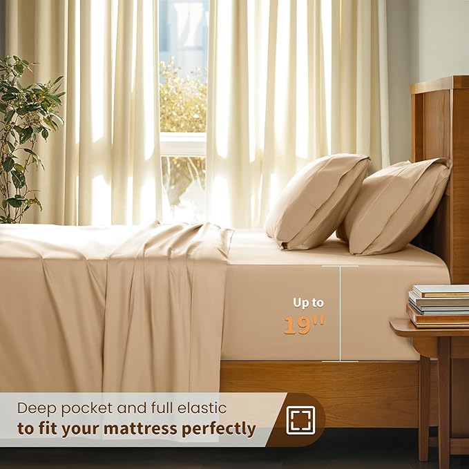 100% Cotton Bed Sheet Set - California King - 4 Piece