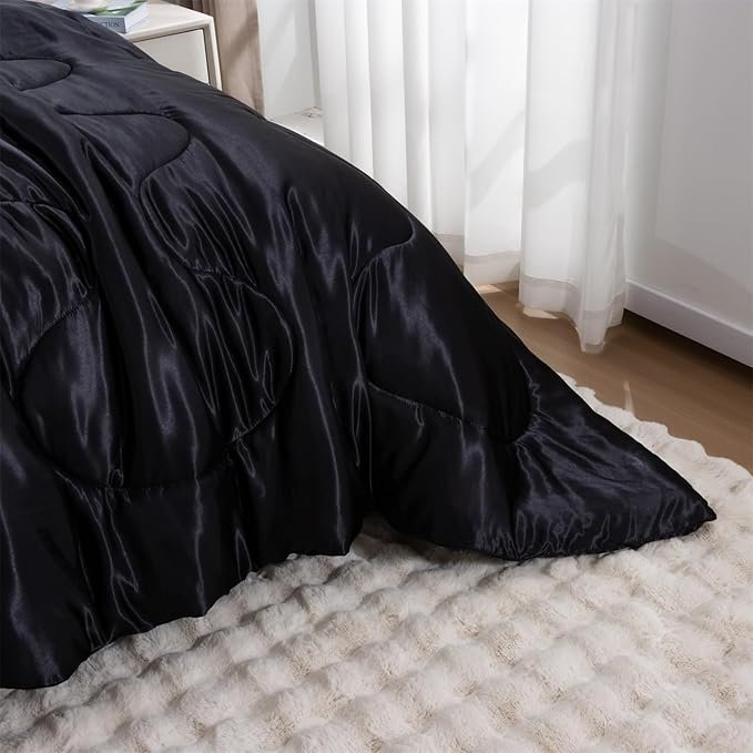 Satin Weighted Comforter Set - Queen