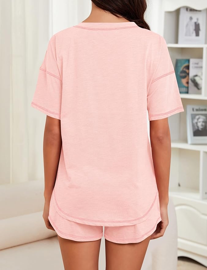 Women's 100% Cotton Shorts Pajama Set - Short Sleeve - 2 Piece