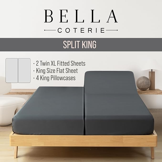 Bamboo Cooling Bed Sheet Set - Split King - 7 Piece