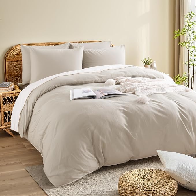 Linen Duvet Cover Set - King - 3 Piece
