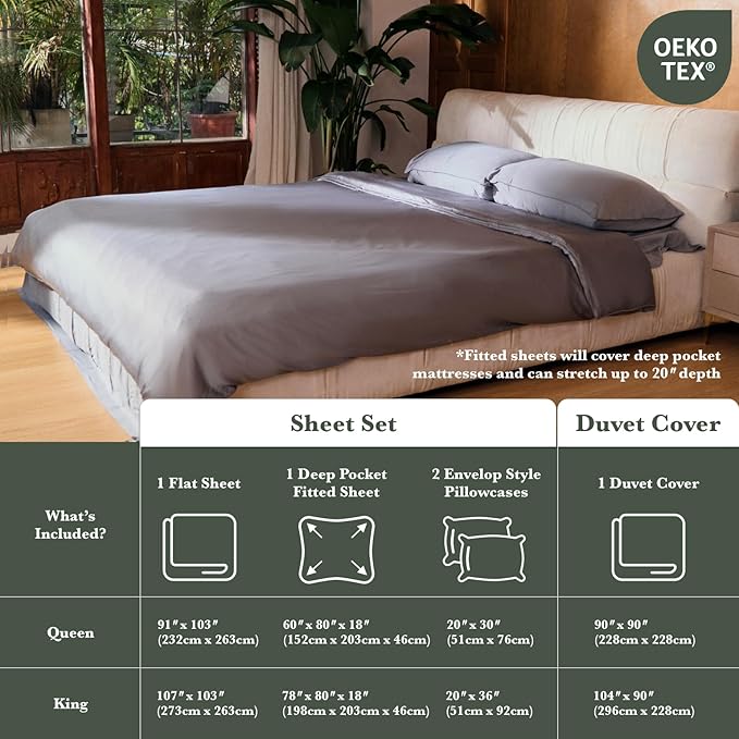 Bamboo Cooling Bed Sheet Set - Queen