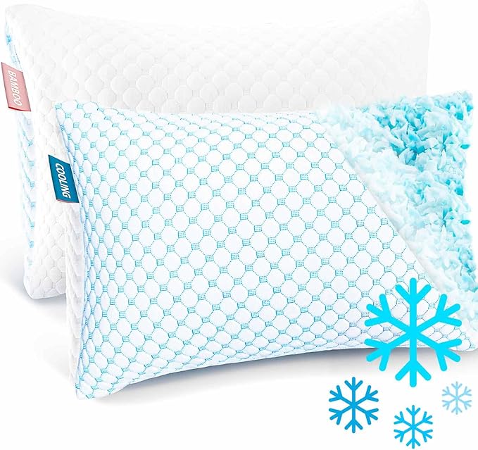 Memory Foam Cooling Bed Pillow - 2 Pack