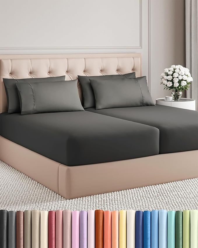 Cooling Bed Sheet Set - Split King - 16 in Deep Pocket - 7 Piece