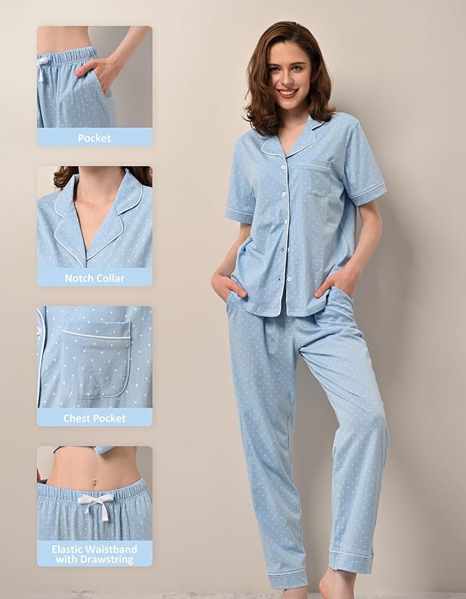 Women's 100% Cotton Pajama Set - 2 Piece