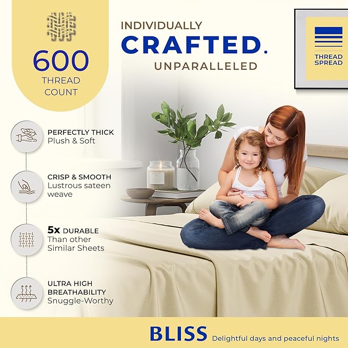 Cooling Bed Sheet Set - Split King - 16 in Deep Pocket - 5 Piece