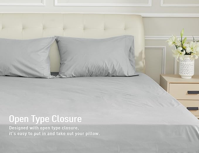 100% Cotton Pillowcase Set - King - 20 x 40 in - 2 Piece