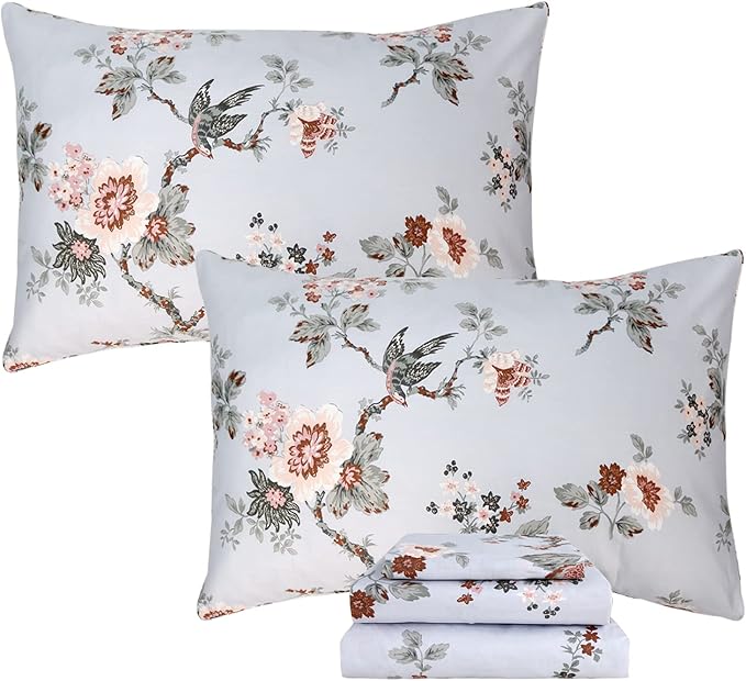 100% Cotton Bed Sheet Set - Twin XL - 4 Piece