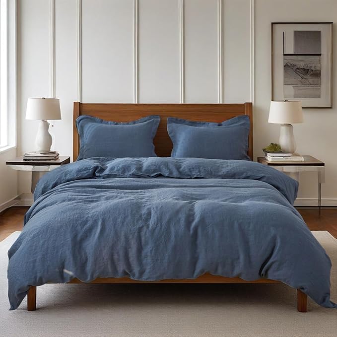 Linen Duvet Cover Set - Queen - 3 Piece
