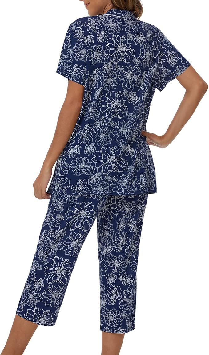 Capri Pajama Set - Short Sleeve - 2 Piece