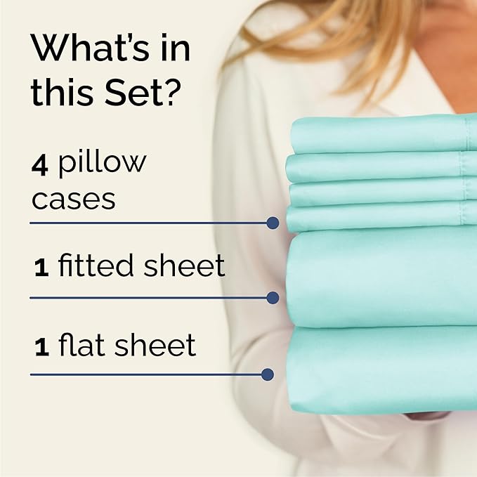 Cooling Bed Sheet Set - King - 16 in Deep Pocket - 6 Piece