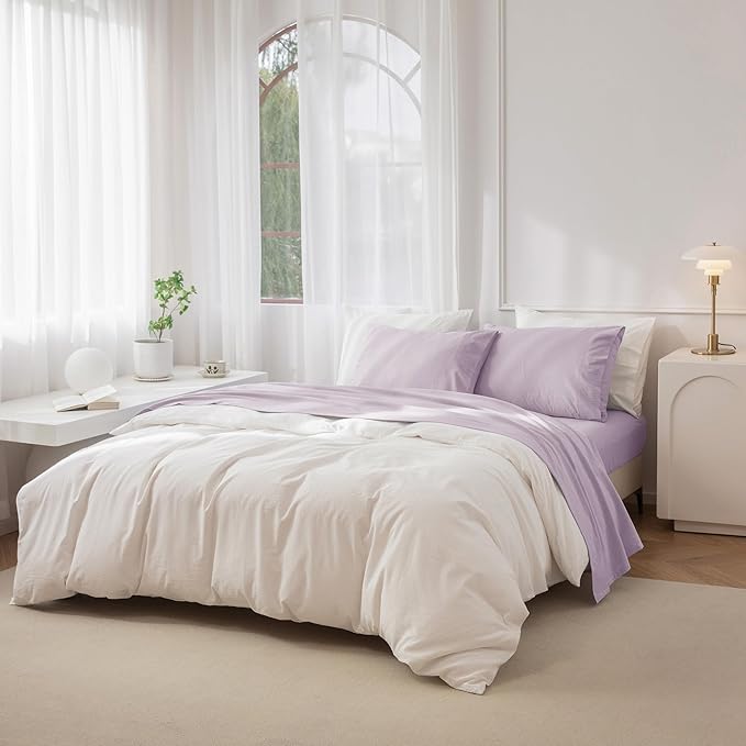 Linen Bed Sheet Set - Queen - 4 Piece