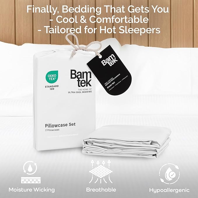 Bamboo Cooling Pillowcase Set - Queen - 2 Piece