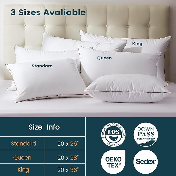 Bed Pillow - Standard - 2 Pack