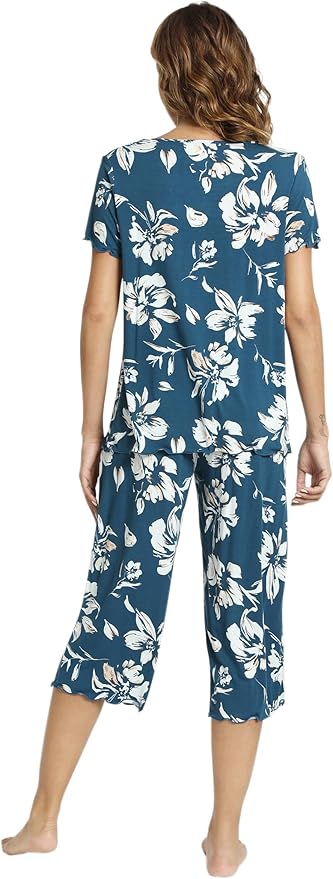 Bamboo Capri Pajama Set - Short Sleeve - 2 Piece