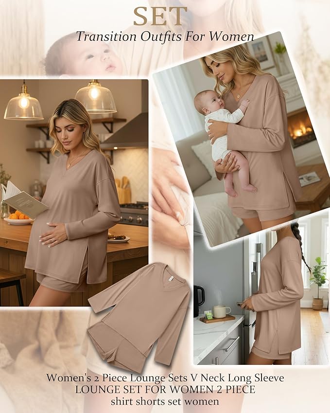 Women's Shorts Pajama Set - Long Sleeve - 2 Piece