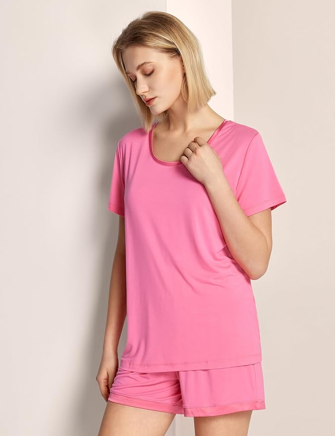 Bamboo Shorts Pajama Set - Short Sleeve - 2 Piece