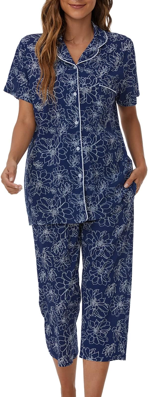Capri Pajama Set - Short Sleeve - 2 Piece