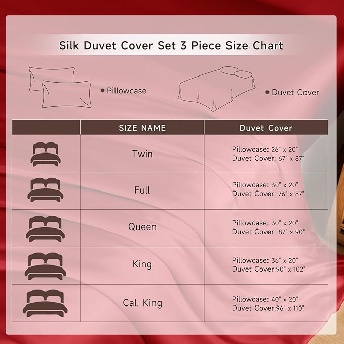 Mulberry Silk Duvet Cover Set - Queen - 3 Piece