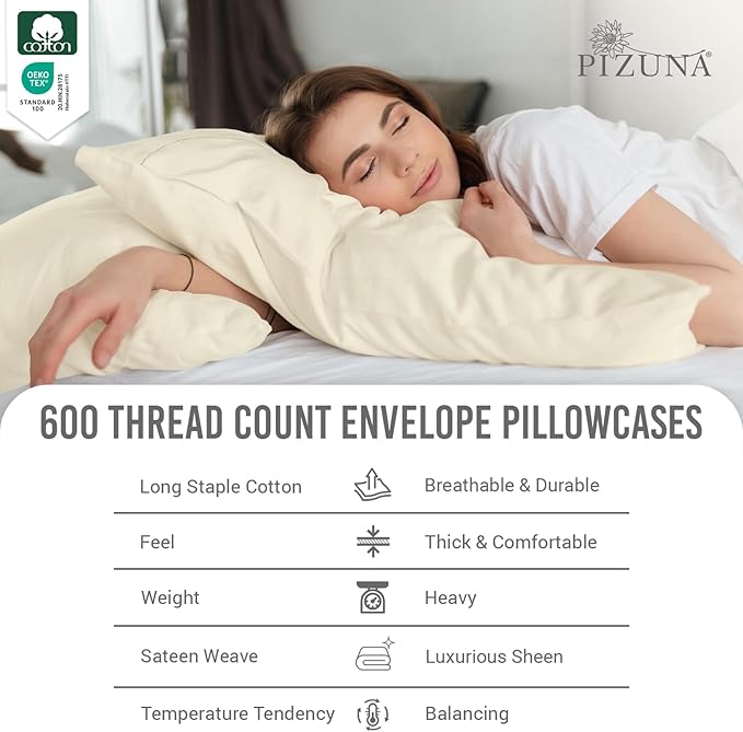 100% Cotton Pillowcase Set - King - 2 Piece