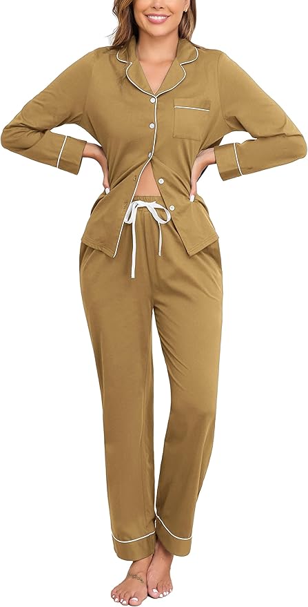 Women's 100% Cotton Pajama Set - Long Sleeve - 2 Piece