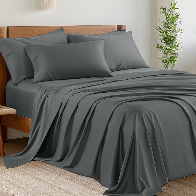 Bamboo Cooling Bed Sheet Set - King - 6 Piece