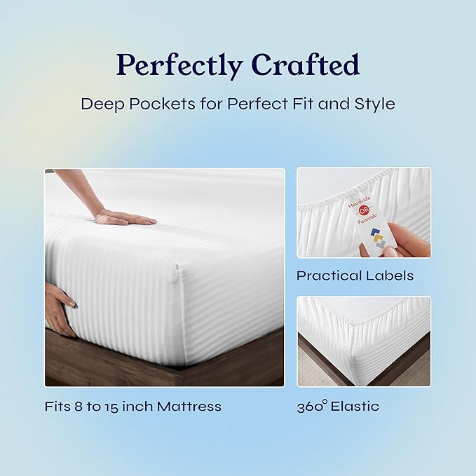 100% Cotton Bed Sheet Set - Twin - 3 Piece