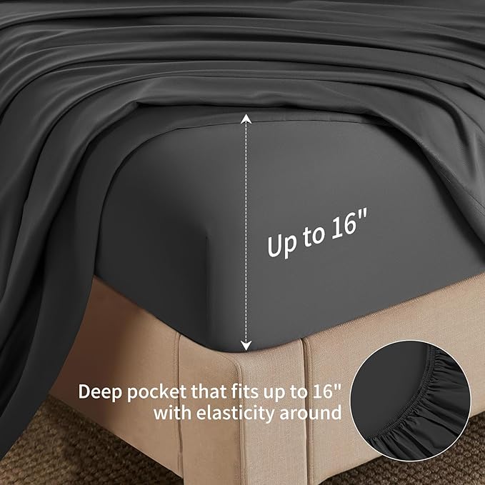 Bamboo Cooling Bed Sheet Set - Queen - 6 Piece