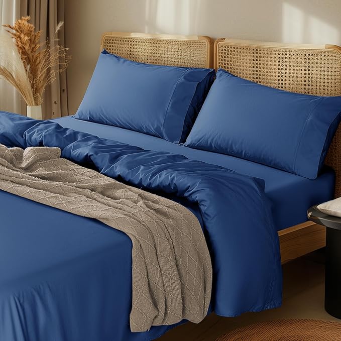 100% Cotton Bed Sheet Set - California King - 4 Piece