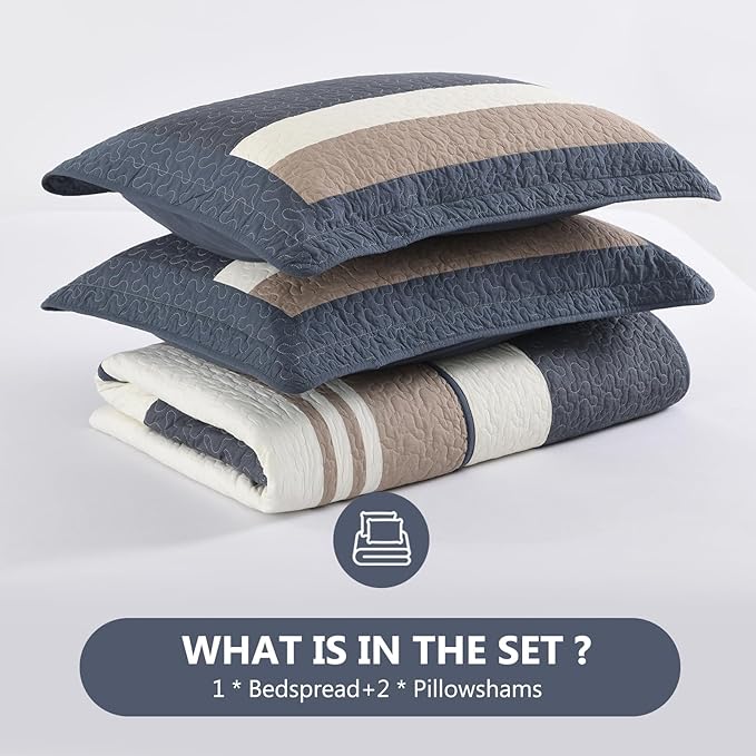 100% Cotton Bedding Set - California King - 3 Piece