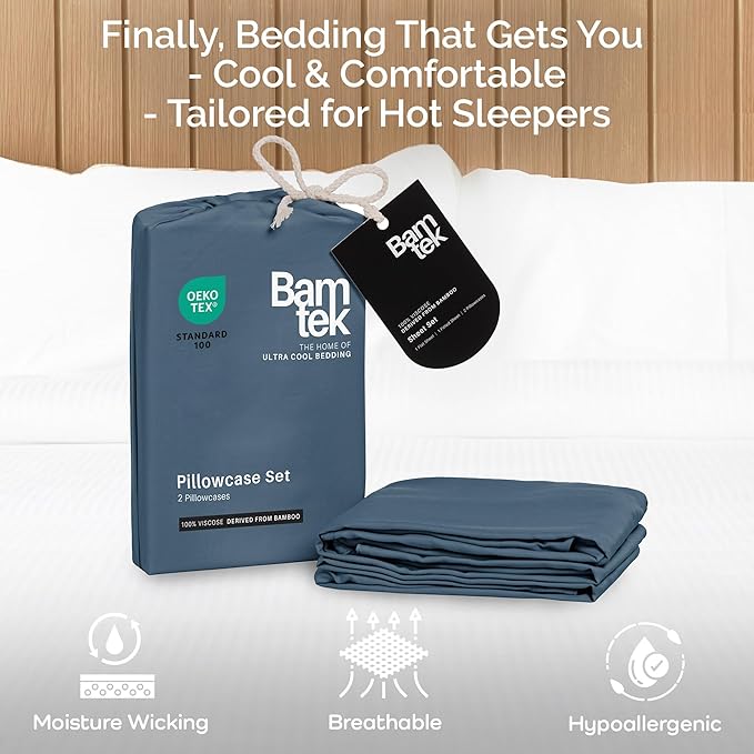 Bamboo Cooling Pillowcase Set - King - 2 Piece