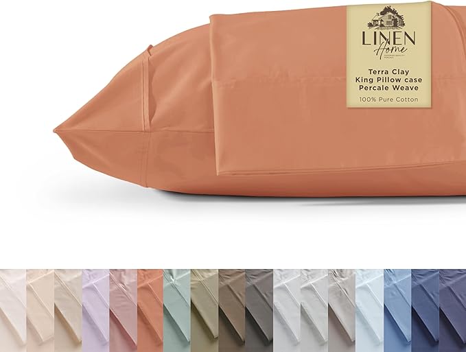 100% Cotton Pillowcase Set - King - 2 Piece