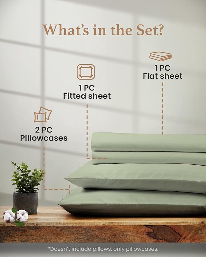Bed Sheet Set - California King - 16 in Deep Pocket - 4 Piece