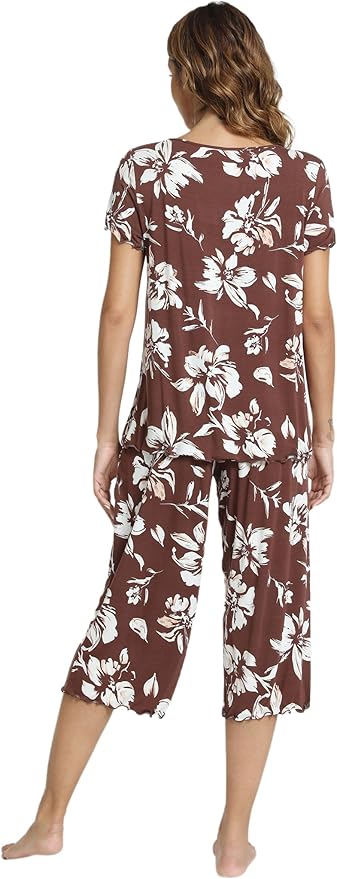 Bamboo Capri Pajama Set - Short Sleeve - 2 Piece